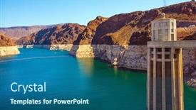  Presentation with gravity - Beautiful slides featuring concrete-arch-gravity-dam backdrop and a ocean colored foreground