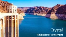  Presentation with gravity - Cool new PPT theme with concrete-arch-gravity-dam backdrop and a ocean colored foreground