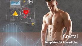  Presentation with bodybuilding - Audience pleasing PPT theme consisting of concrete background and diagram backdrop and a coral colored foreground