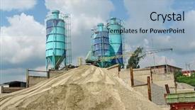  Presentation with cement factory - PPT theme having cement factory - concrete batching plant with three background and a  colored foreground
