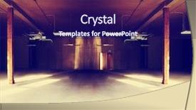  Presentation with vintage retro - Colorful PPT theme enhanced with old ship - abandoned warehouse interior from interiors backdrop and a navy blue colored foreground