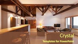  Presentation with wide - Colorful slides enhanced with chalet - architecture comfortable apartment wide living backdrop and a tawny brown colored foreground