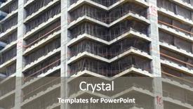  Presentation with building construction - Beautiful presentation design featuring concrete mould - crane and building construction site backdrop and a  colored foreground