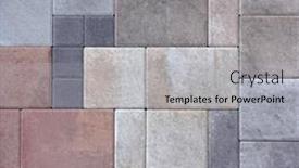  Presentation with concrete pavement - Theme featuring concrete-blocks-for-wall-sidewalk background and a light gray colored foreground