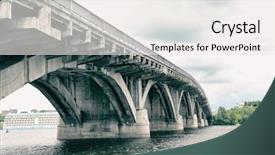  Presentation with bridge concrete - PPT theme having concrete bridge over river background and a  colored foreground