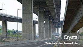  Presentation with bridge concrete - Slides with concrete bridge pillars under view background and a gray colored foreground