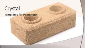  Presentation with white brick - Colorful slide set enhanced with concrete building - dry pressed brick isolated backdrop and a lemonade colored foreground