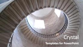  Presentation with concrete - Audience pleasing theme consisting of concrete building - old spiral staircase backdrop and a gray colored foreground