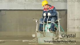  Presentation with construction equipment - Slide deck featuring concrete by special construction background and a coral colored foreground