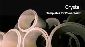  Presentation with concrete construction - Cool new slide deck with concrete construction pipes with black backdrop and a black colored foreground