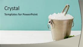 Presentation with ice candy bars - Colorful slide deck enhanced with concrete cube - metal ice bucket and mint backdrop and a light blue colored foreground