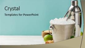  Presentation with ice popss - PPT layouts with concrete cube - metal ice bucket and mojito background and a  colored foreground
