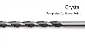  Presentation with drill - Slide set featuring concrete drill bit isolated background and a white colored foreground