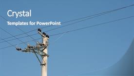  Presentation with clear - Presentation enhanced with high voltage converter - concrete electric pillar under clear background and a teal colored foreground