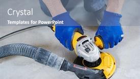  Presentation with concrete - Presentation theme featuring concrete floor surface grinding background and a seafoam green colored foreground