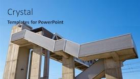  Presentation with railroad - Slide deck featuring concrete-footbridge-for-the-passage background and a teal colored foreground