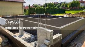  Presentation with house foundation - PPT layouts consisting of concrete foundation of a new background and a gray colored foreground