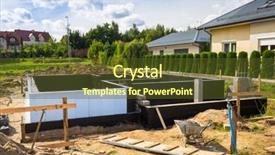  Presentation with house foundation - PPT layouts with concrete foundation of a new background and a tawny brown colored foreground