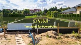  Presentation with house foundation - Presentation theme having concrete foundation of a new background and a tawny brown colored foreground