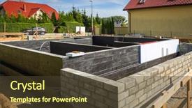  Presentation with house foundation - Audience pleasing PPT theme consisting of concrete foundation of a new backdrop and a tawny brown colored foreground