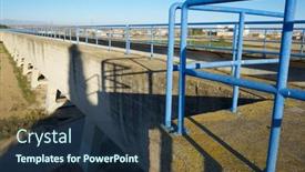  Presentation with canal irrigation - PPT theme consisting of concrete-irrigation-canal-in-huesca background and a navy blue colored foreground