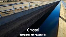  Presentation with canal irrigation - Presentation theme with concrete-irrigation-canal-in-huesca background and a black colored foreground
