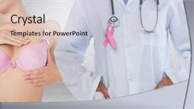  Presentation with breast cancer - Presentation theme consisting of concrete lab - breast cancer doctor and woman background and a  colored foreground