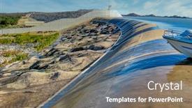  Presentation with irrigation - Presentation theme enhanced with concrete-man-made-dam background and a coral colored foreground