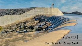  Presentation with irrigation - PPT theme having concrete-man-made-dam background and a coral colored foreground