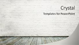  Presentation with white brick wall - Colorful PPT theme enhanced with concrete masonry - interior room with white brick backdrop and a white colored foreground