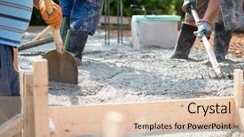  Presentation with concrete - Beautiful presentation theme featuring concrete mix at home foundation backdrop and a lemonade colored foreground