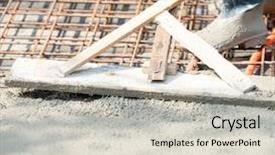  Presentation with foundation engineering - Audience pleasing PPT theme consisting of concrete mix at home foundation backdrop and a light gray colored foreground