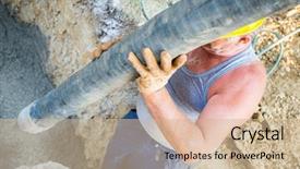  Presentation with concrete - Audience pleasing presentation theme consisting of concrete mix at home foundation backdrop and a soft green colored foreground