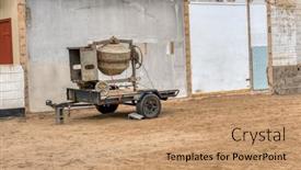  Presentation with concrete - Slide set featuring concrete-mixer-in-a-parked background and a coral colored foreground