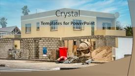  Presentation with build - PPT theme with concrete-mixer-in-front background and a  colored foreground