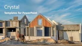  Presentation with build - Presentation theme having concrete-mixer-in-front background and a  colored foreground