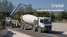  Presentation with mixer truck - Cool new theme with concrete mixer truck in construction backdrop and a seafoam green colored foreground
