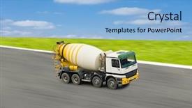  Presentation with mixer truck - Slide set featuring concrete mixer background and a light blue colored foreground