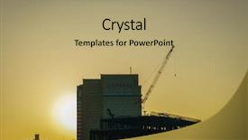  Presentation with building construction water supply - Cool new presentation theme with concrete mould - crane and building construction site backdrop and a  colored foreground