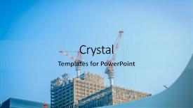  Presentation with building construction - Colorful PPT layouts enhanced with concrete mould - crane and building construction site backdrop and a  colored foreground