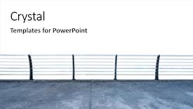  Presentation with railing - Amazing slides having concrete patio with steel railing backdrop and a white colored foreground