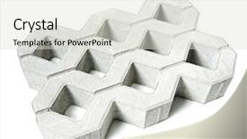  Presentation with concrete block - Presentation theme with concrete pavement block isolated background and a sky blue colored foreground