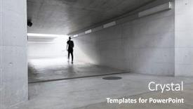  Presentation with pedestrian - Slides enhanced with concrete-pedestrian-underpass-passing-under background and a gray colored foreground