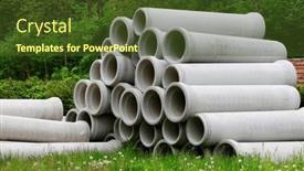  Presentation with pipes - Presentation theme having concrete-pipes background and a tawny brown colored foreground