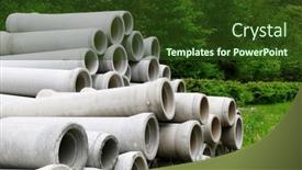  Presentation with pipes - Slide deck with concrete-pipes background and a tawny brown colored foreground