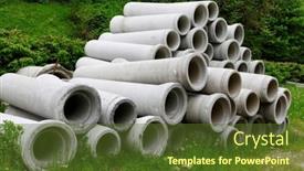  Presentation with pipes - Slides featuring concrete-pipes background and a tawny brown colored foreground