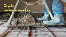  Presentation with pump - Cool new theme with concrete pump tool in action backdrop and a tawny brown colored foreground