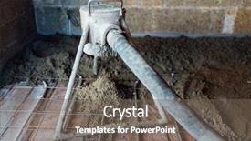  Presentation with pump - Beautiful slide deck featuring concrete pump tool in action backdrop and a gray colored foreground