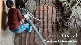  Presentation with concrete - Slides featuring concrete pumping for underfloor heating background and a dark gray colored foreground