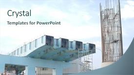  Presentation with bridge construction - Colorful theme enhanced with concrete rebar - bridge under construction backdrop and a cool aqua colored foreground